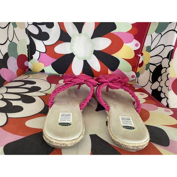 Dr. Scholls fuchsia Flower Iris Thong Flip Flop Sandal Women 6M - Picture 6 of 10